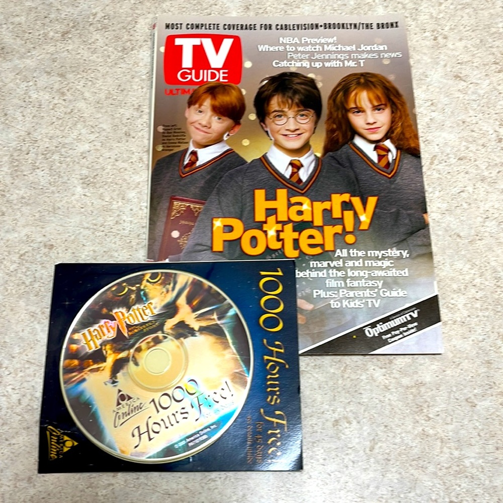 VINTAGE OCTOBER 2001 TV GUIDE “HARRY POTTER GROUP COVER” COLLECTIBLE & BONUS…